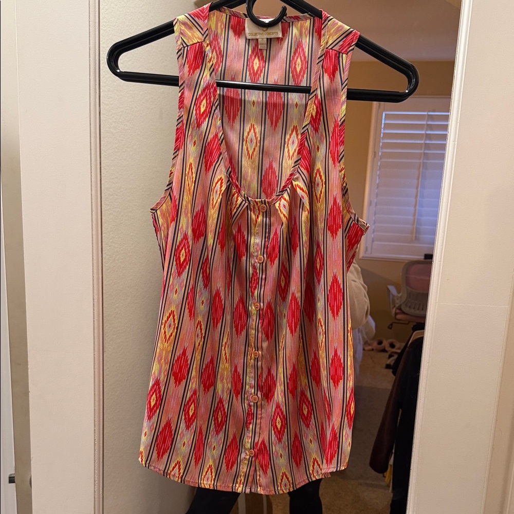 Calypso St. Barth Pink and Yellow Sleeveless Top